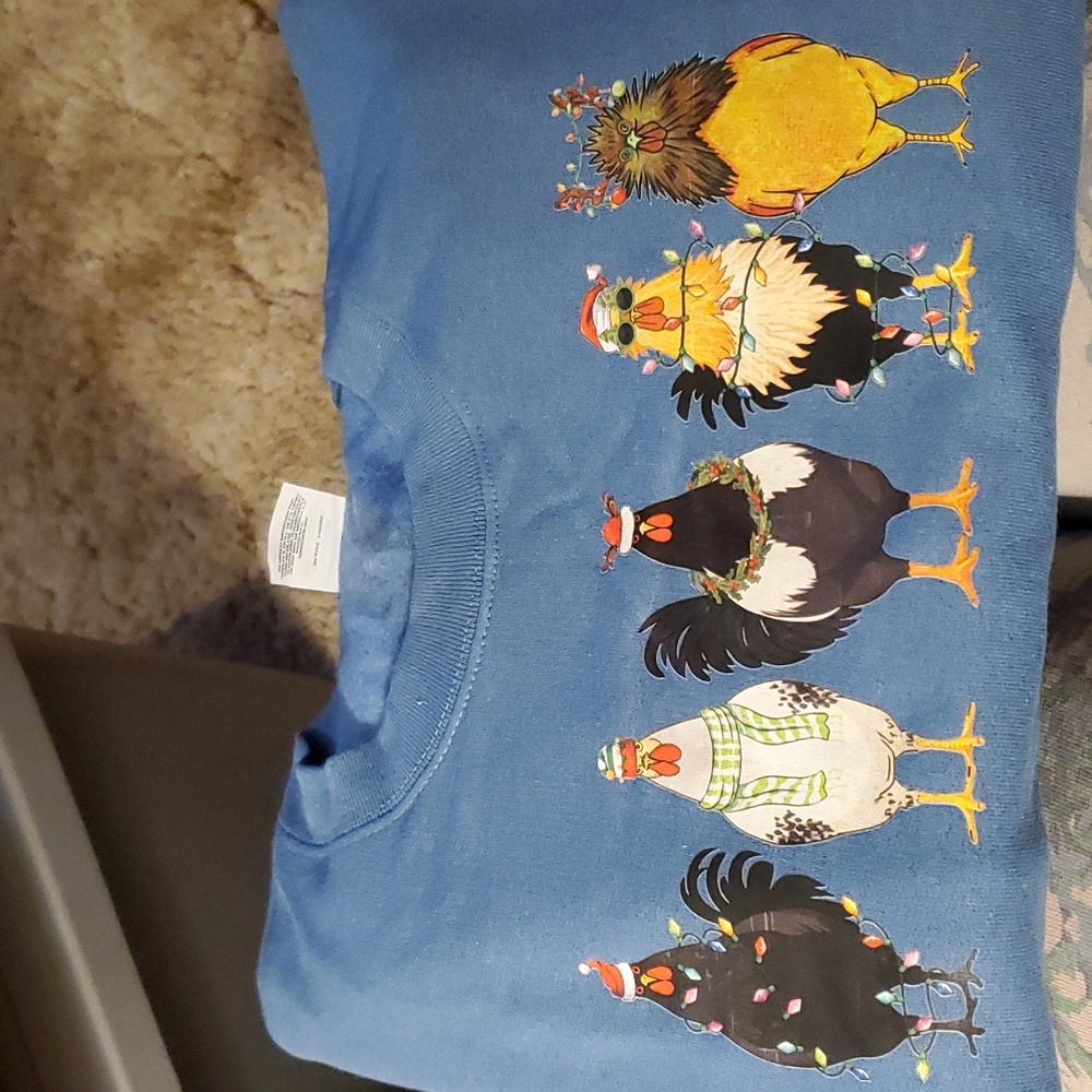 Chicken Crewneck, Homemade, DTF transfer, NWOT